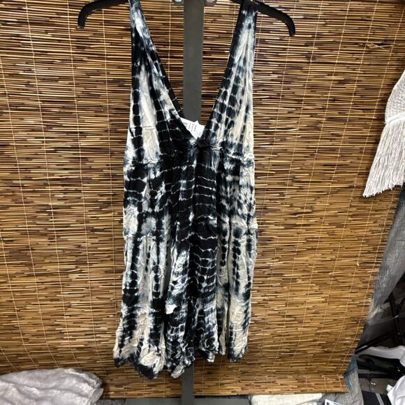 Raviya Tiered MIDI Dress Coverup‎ - Black Tie Dye Size XL - Picture 3 of 3